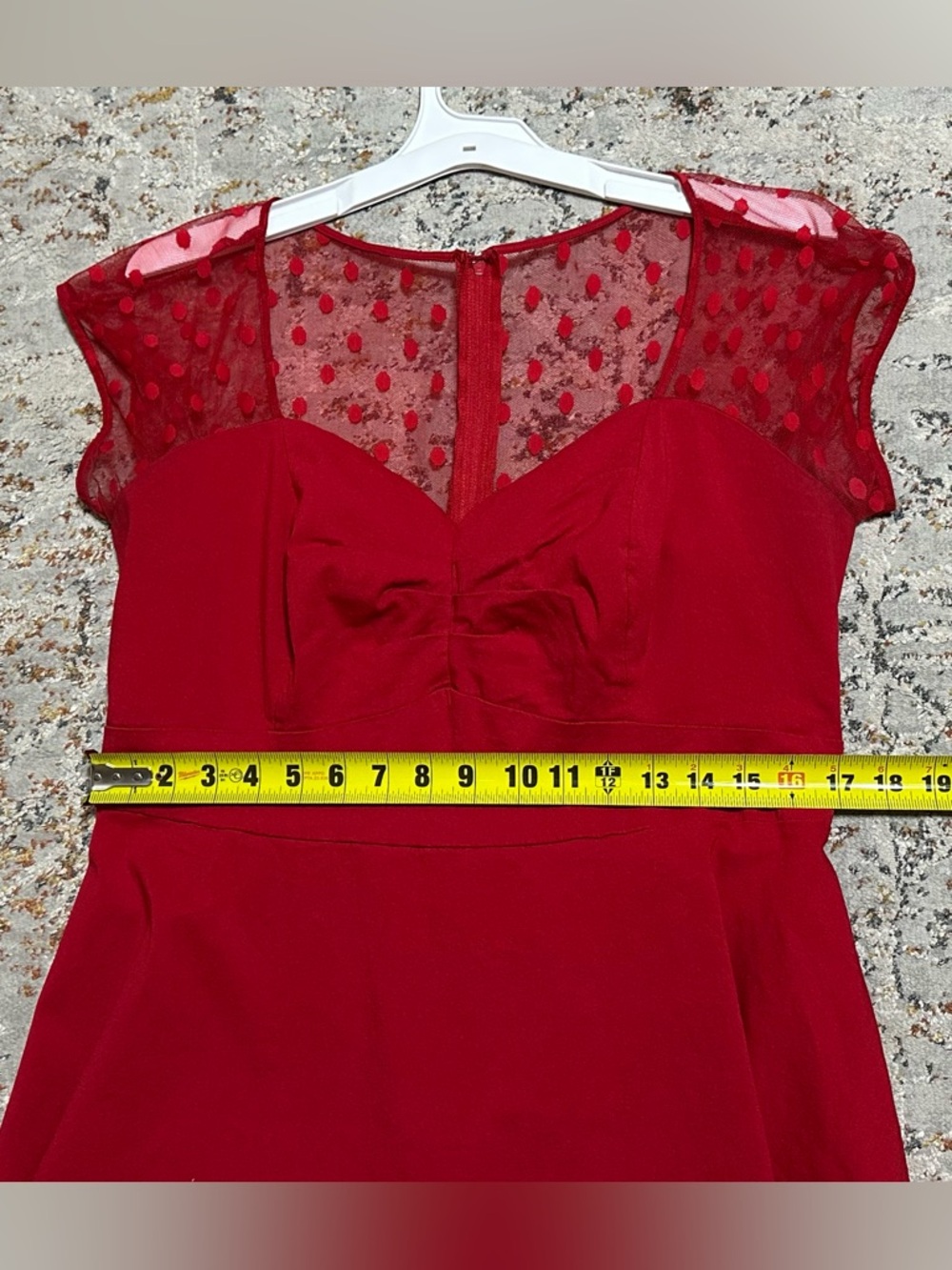 Torrid Red polka dot lace sweetheart swing dress size 16 - Picture 5 of 12